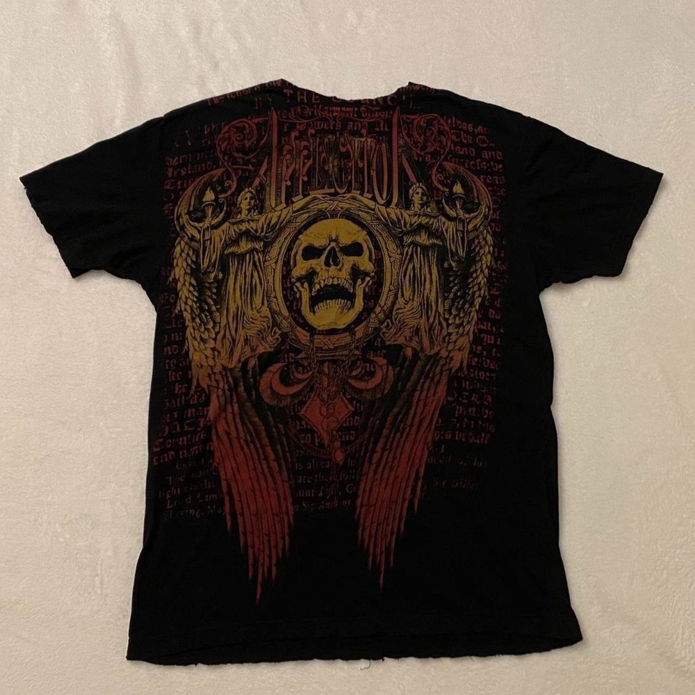 Affliction Men's Black and Red T-shirt